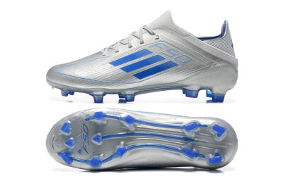 Men's Adidas F50 Elite FG Firm Ground Low-Tops Football Boots - Silver/Blue