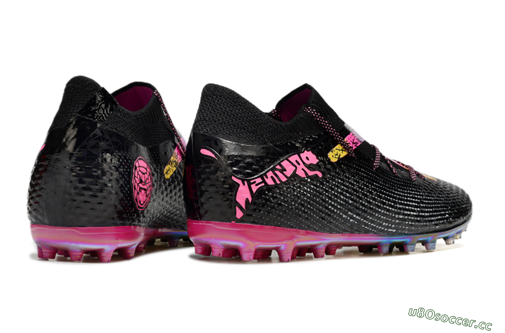 Unisex Puma Future Ultimate MG Multi Ground Low-Tops Football Boots - Black/Pink/Yellow 6