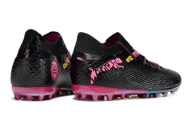 Unisex Puma Future Ultimate MG Multi Ground Low-Tops Football Boots - Black/Pink/Yellow