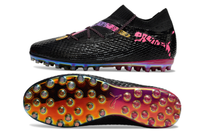 Unisex Puma Future Ultimate MG Multi Ground Low-Tops Football Boots - Black/Pink/Yellow
