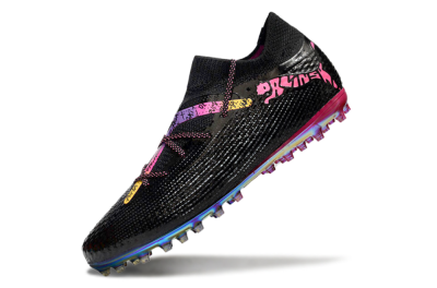Unisex Puma Future Ultimate MG Multi Ground Low-Tops Football Boots - Black/Pink/Yellow