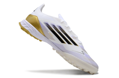Men's Adidas F50 Pro TF Artificial Turf Low-Tops Football Shoes - White/Black/Yellow