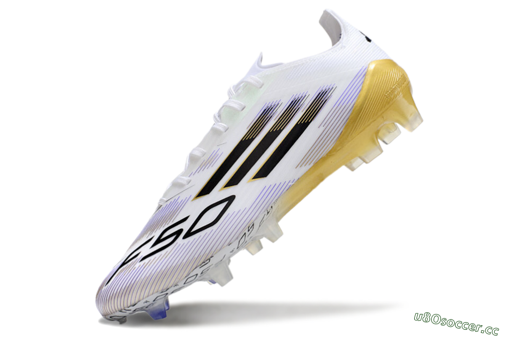 Men's Adidas F50 Elite FG Firm Ground Low-Tops Football Boots - White/Black/Yellow 5