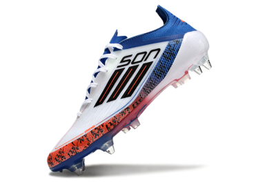 Men's Adidas F50 Elite SG Soft Ground Low-Tops Football Boots - White/Black/Red/Blue