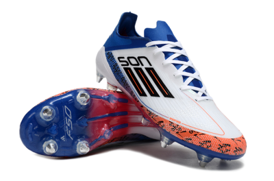 Men's Adidas F50 Elite SG Soft Ground Low-Tops Football Boots - White/Black/Red/Blue