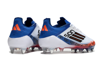 Men's Adidas F50 Elite SG Soft Ground Low-Tops Football Boots - White/Black/Red/Blue