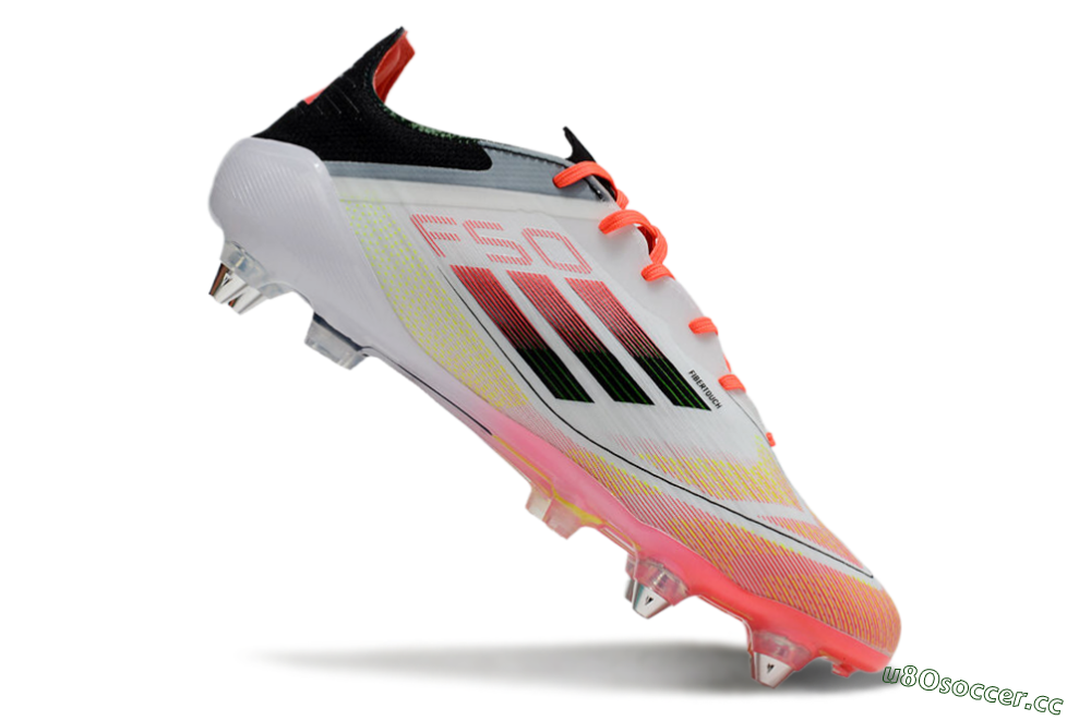 Men's Adidas F50 Elite SG Soft Ground Low-Tops Football Boots - White/Red/Yellow/Black 4