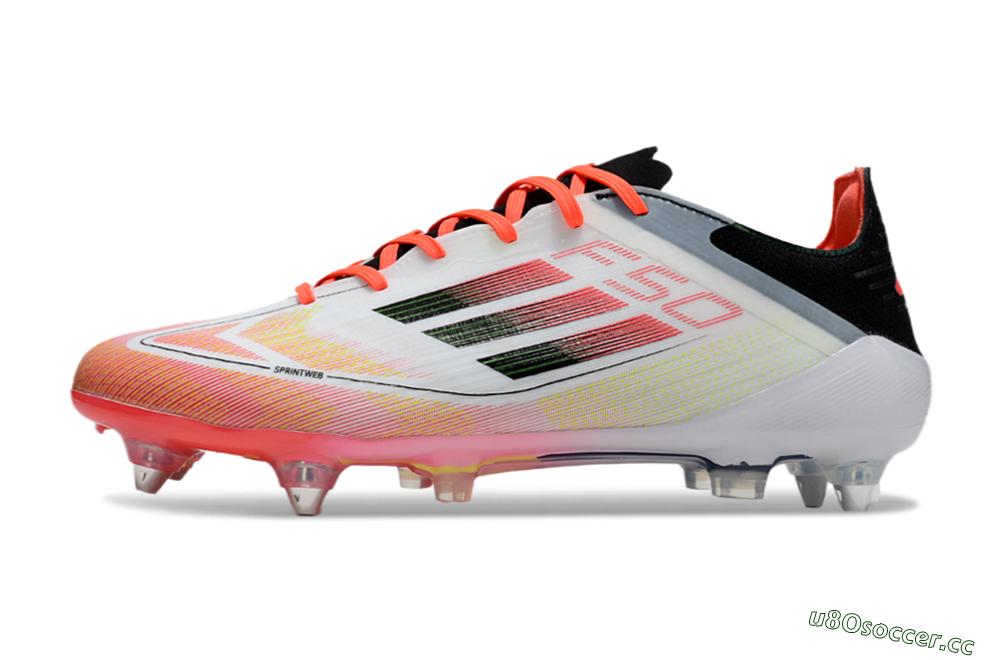 Men's Adidas F50 Elite SG Soft Ground Low-Tops Football Boots - White/Red/Yellow/Black 0
