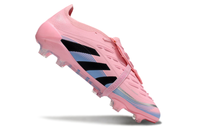 Unisex Adidas Predator Elite 25 Foldover Tongue FG Firm Ground Low-Tops Football Boots - Pink/Black/Blue