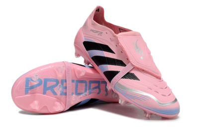 Unisex Adidas Predator Elite 25 Foldover Tongue FG Firm Ground Low-Tops Football Boots - Pink/Black/Blue