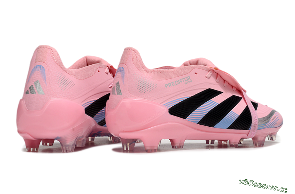 Unisex Adidas Predator Elite 25 Foldover Tongue FG Firm Ground Low-Tops Football Boots - Pink/Black/Blue 6