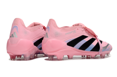 Unisex Adidas Predator Elite 25 Foldover Tongue FG Firm Ground Low-Tops Football Boots - Pink/Black/Blue