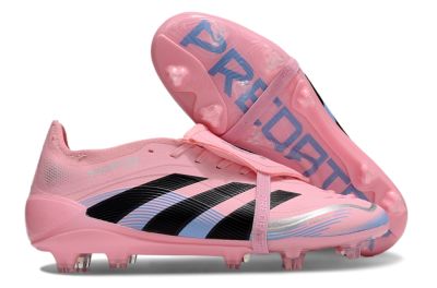 Unisex Adidas Predator Elite 25 Foldover Tongue FG Firm Ground Low-Tops Football Boots - Pink/Black/Blue