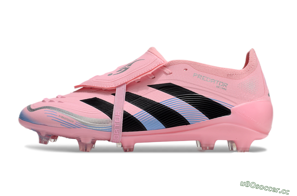 Unisex Adidas Predator Elite 25 Foldover Tongue FG Firm Ground Low-Tops Football Boots - Pink/Black/Blue 0