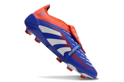 Unisex Adidas Predator Elite 25 Foldover Tongue FG Firm Ground Low-Tops Football Boots - Blue/White/Red