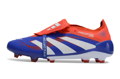 Unisex Adidas Predator Elite 25 Foldover Tongue FG Firm Ground Low-Tops Football Boots - Blue/White/Red