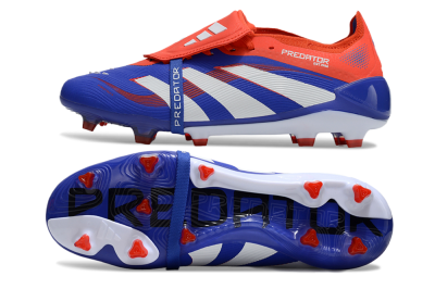 Unisex Adidas Predator Elite 25 Foldover Tongue FG Firm Ground Low-Tops Football Boots - Blue/White/Red