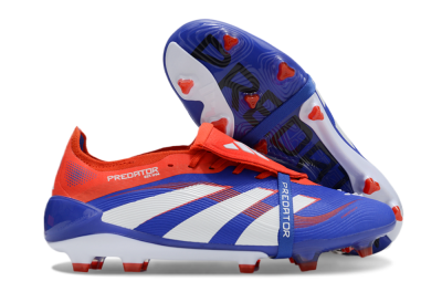 Unisex Adidas Predator Elite 25 Foldover Tongue FG Firm Ground Low-Tops Football Boots - Blue/White/Red
