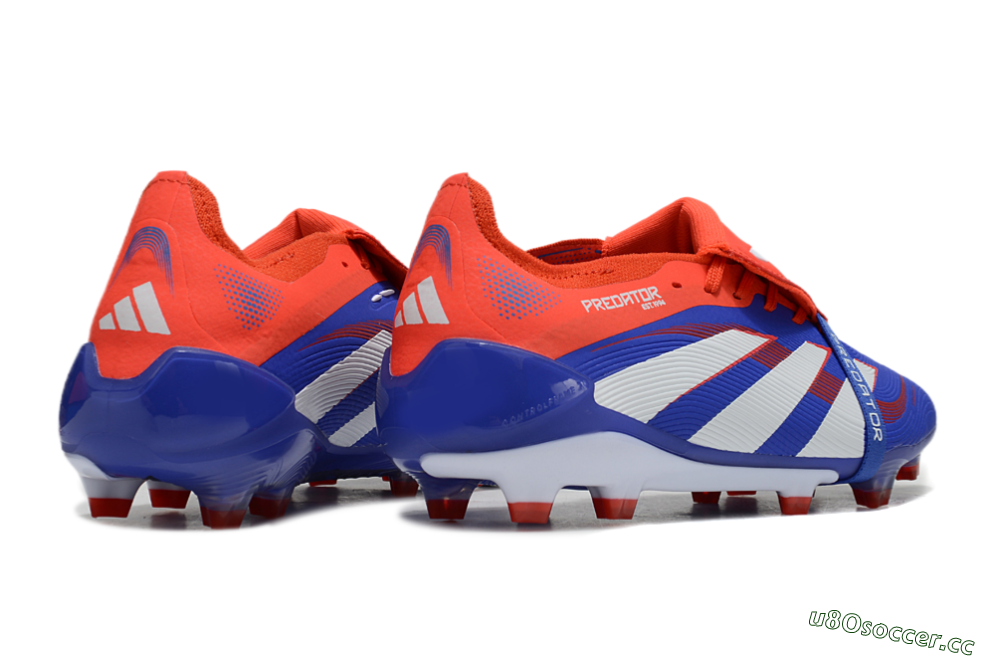 Unisex Adidas Predator Elite 25 Foldover Tongue FG Firm Ground Low-Tops Football Boots - Blue/White/Red 6