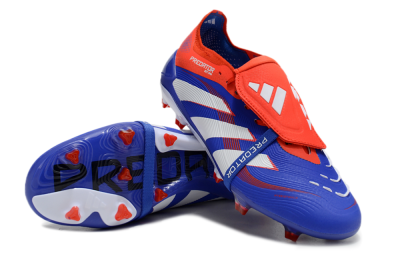 Unisex Adidas Predator Elite 25 Foldover Tongue FG Firm Ground Low-Tops Football Boots - Blue/White/Red