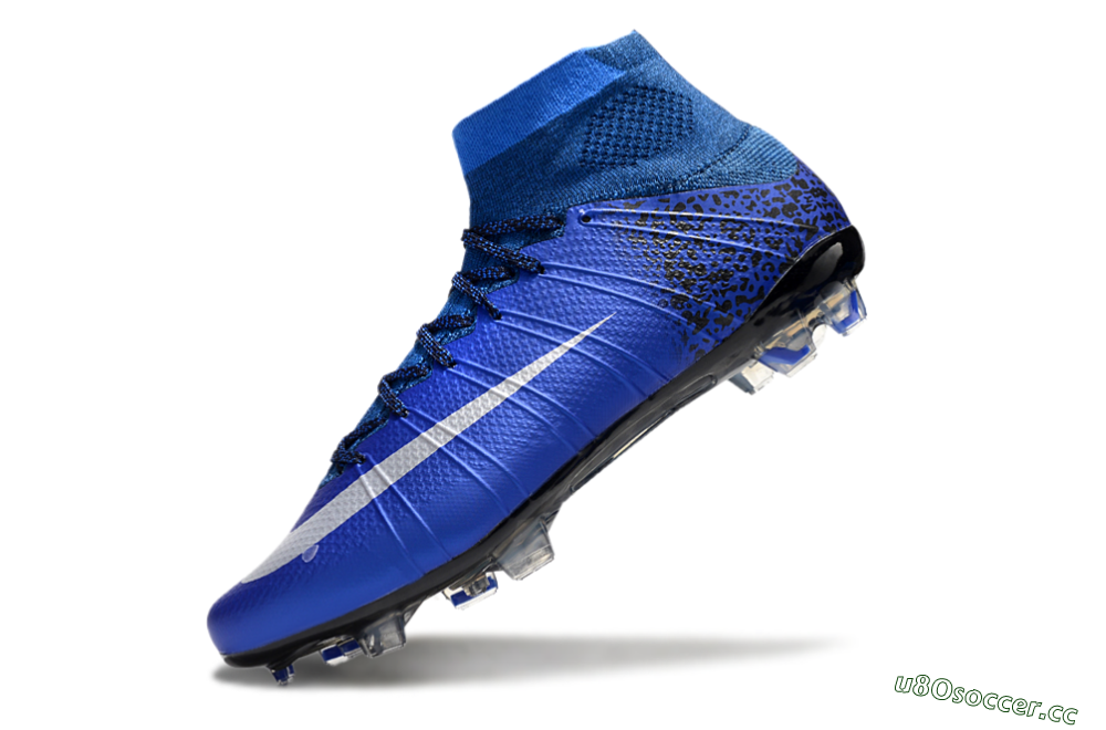 Men's Nike Mercurial Superfly 4 CR7 FG Firm Ground High-Tops Football Boots - Blue/White/Black 5