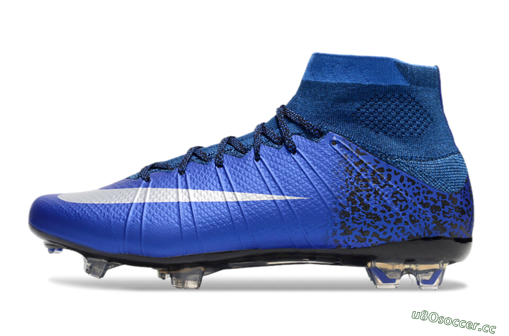 Men's Nike Mercurial Superfly 4 CR7 FG Firm Ground High-Tops Football Boots - Blue/White/Black 0