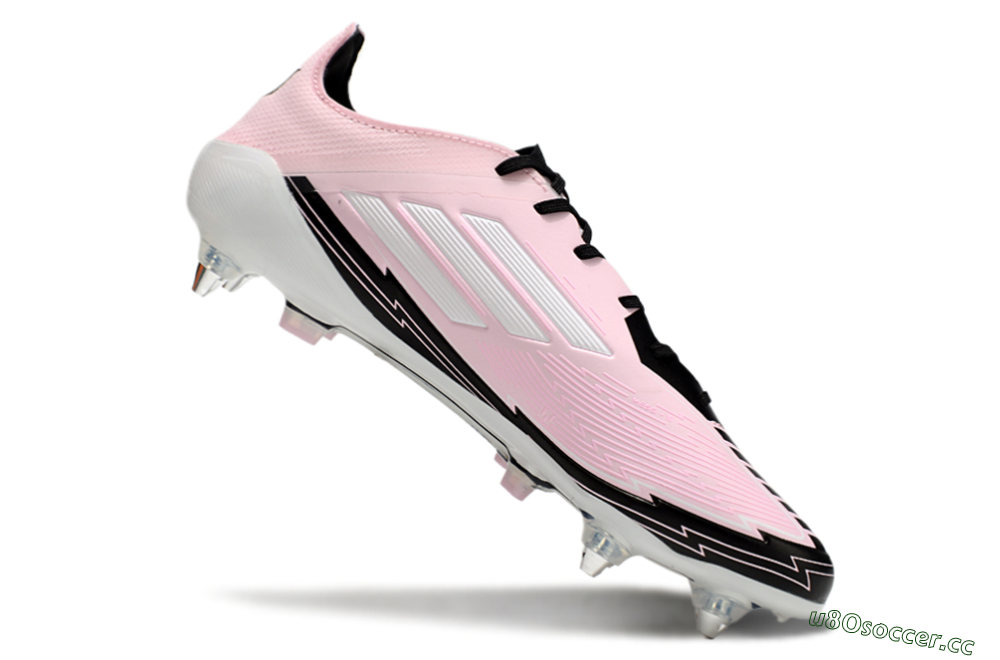 Men's Messi x Adidas F50 Elite SG Soft Ground Low-Tops Football Boots - Pink/White/Black 4