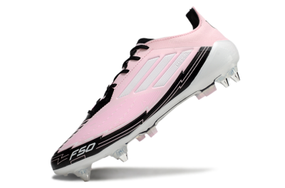 Men's Messi x Adidas F50 Elite SG Soft Ground Low-Tops Football Boots - Pink/White/Black