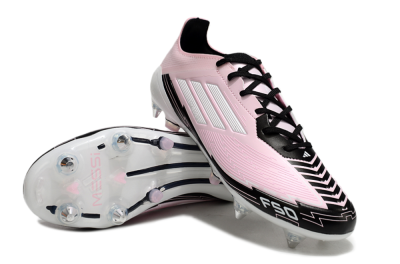 Men's Messi x Adidas F50 Elite SG Soft Ground Low-Tops Football Boots - Pink/White/Black