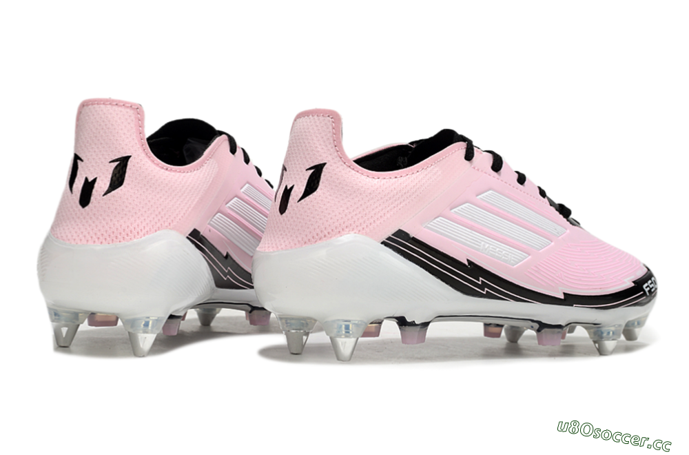 Men's Messi x Adidas F50 Elite SG Soft Ground Low-Tops Football Boots - Pink/White/Black 6