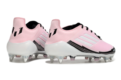 Men's Messi x Adidas F50 Elite SG Soft Ground Low-Tops Football Boots - Pink/White/Black