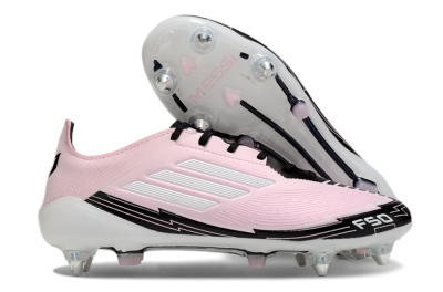 Men's Messi x Adidas F50 Elite SG Soft Ground Low-Tops Football Boots - Pink/White/Black