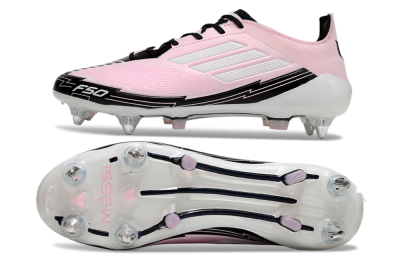 Men's Messi x Adidas F50 Elite SG Soft Ground Low-Tops Football Boots - Pink/White/Black
