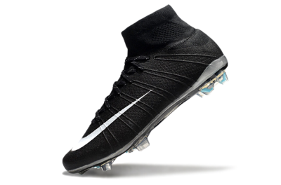 Men's Nike Mercurial Superfly 4 CR7 FG Firm Ground High-Tops Football Boots - Black/White/Blue