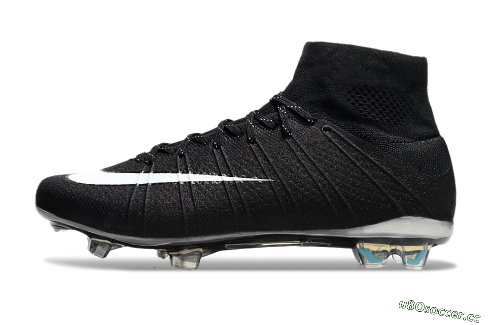 Men's Nike Mercurial Superfly 4 CR7 FG Firm Ground High-Tops Football Boots - Black/White/Blue 0
