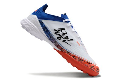 Men's Adidas F50 Elite TF Artificial Turf Low-Tops Football Shoes - White/Black/Blue/Red