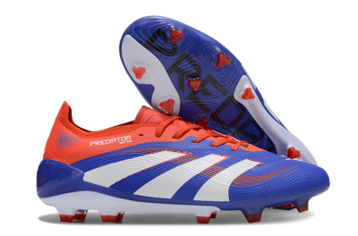Unisex Adidas Predator 25 Elite FG Firm Ground Low-Tops Football Boots - Blue/White/Red