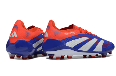 Unisex Adidas Predator 25 Elite FG Firm Ground Low-Tops Football Boots - Blue/White/Red