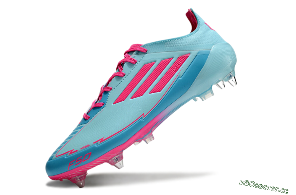 Men's Messi x Adidas F50 Elite SG Soft Ground Low-Tops Football Boots - Jade/Blue/Red 5