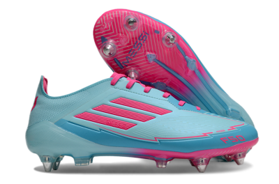 Men's Messi x Adidas F50 Elite SG Soft Ground Low-Tops Football Boots - Jade/Blue/Red