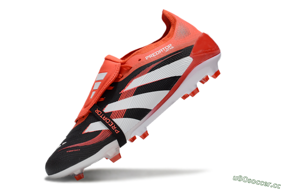 Unisex Adidas Predator Elite 25 Foldover Tongue FG Firm Ground Low-Tops Football Boots - Black/White/Red 5