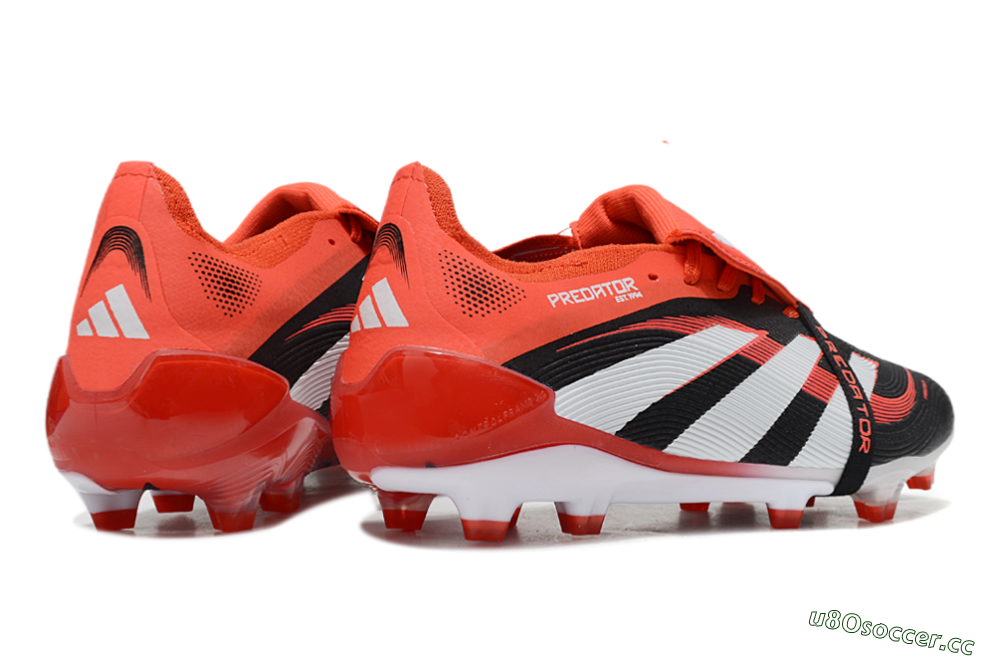 Unisex Adidas Predator Elite 25 Foldover Tongue FG Firm Ground Low-Tops Football Boots - Black/White/Red 6