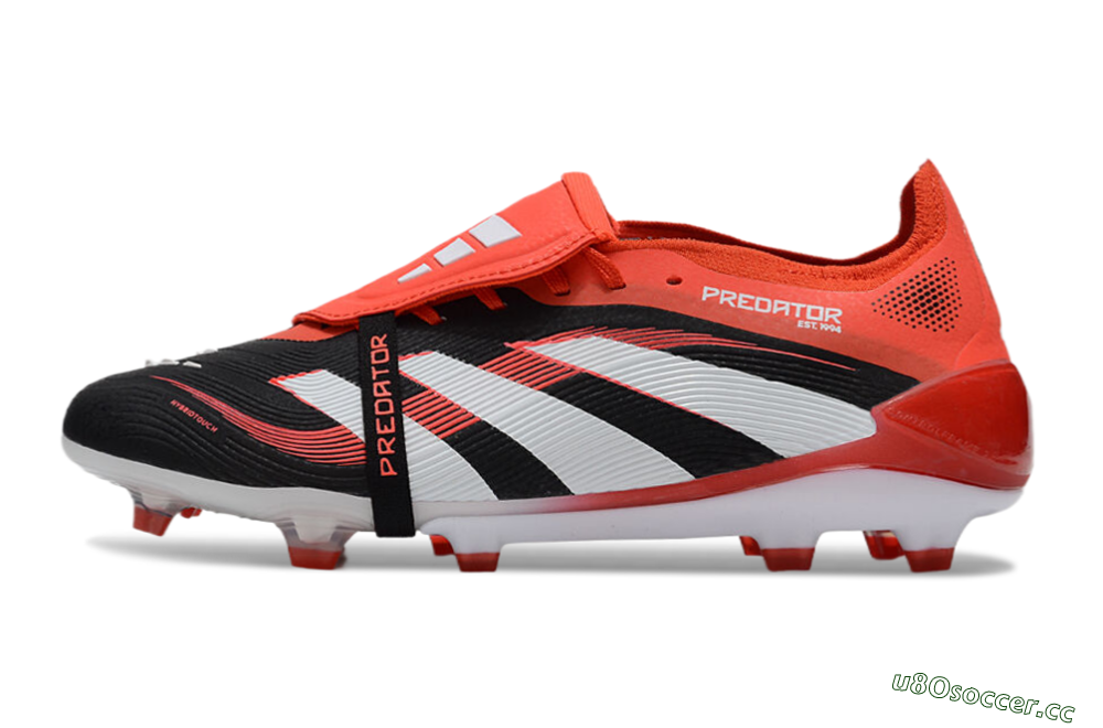 Unisex Adidas Predator Elite 25 Foldover Tongue FG Firm Ground Low-Tops Football Boots - Black/White/Red 0