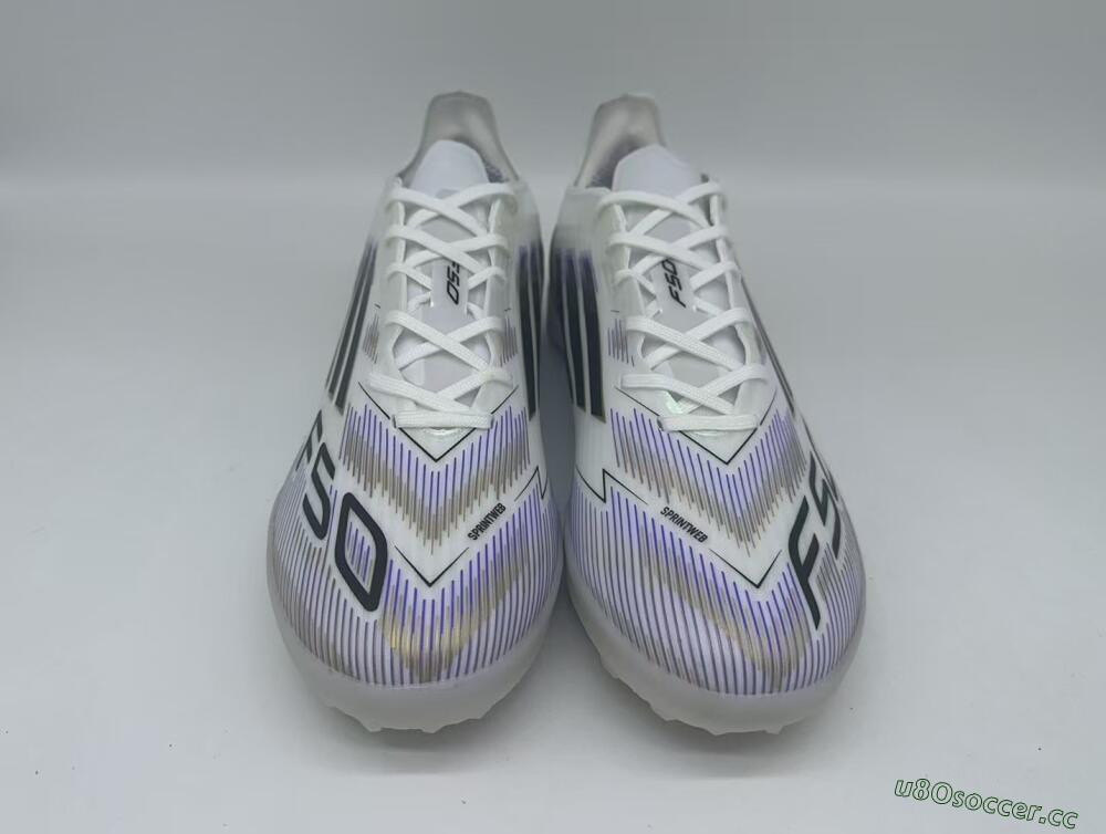 Men's Adidas F50 Pro TF Artificial Turf Low-Tops Football Shoes - White/Black/Yellow