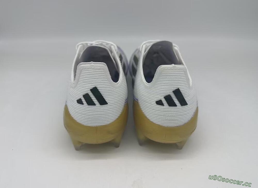 Men's Adidas F50 Elite FG Firm Ground Low-Tops Football Boots - White/Black/Yellow