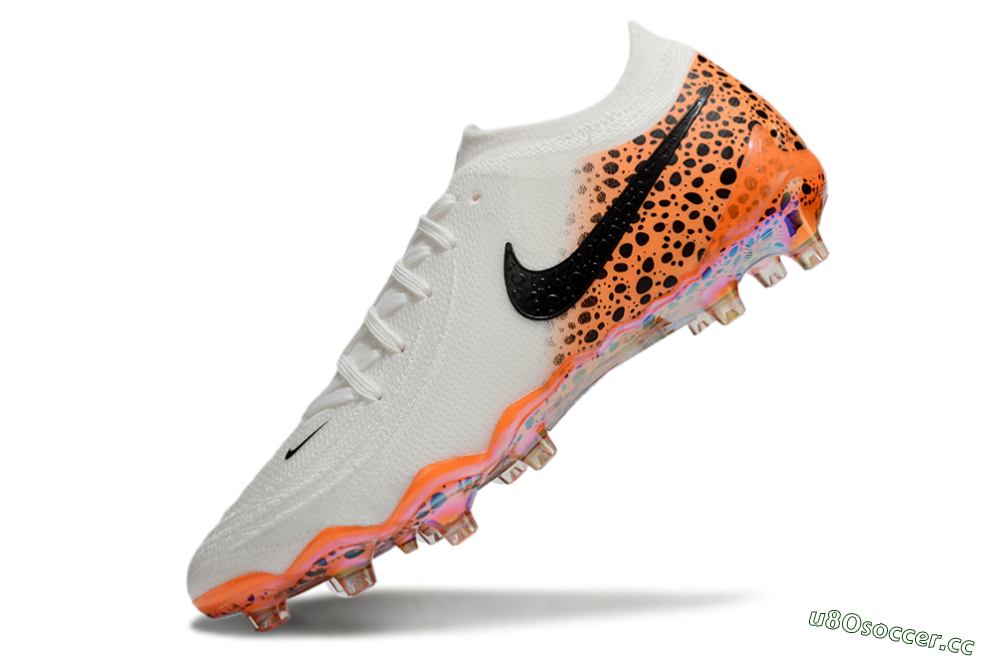 Men's Nike Phantom Luna Elite AG Artificial Grass Low-Tops Football Boots - White/Orange/Black 5