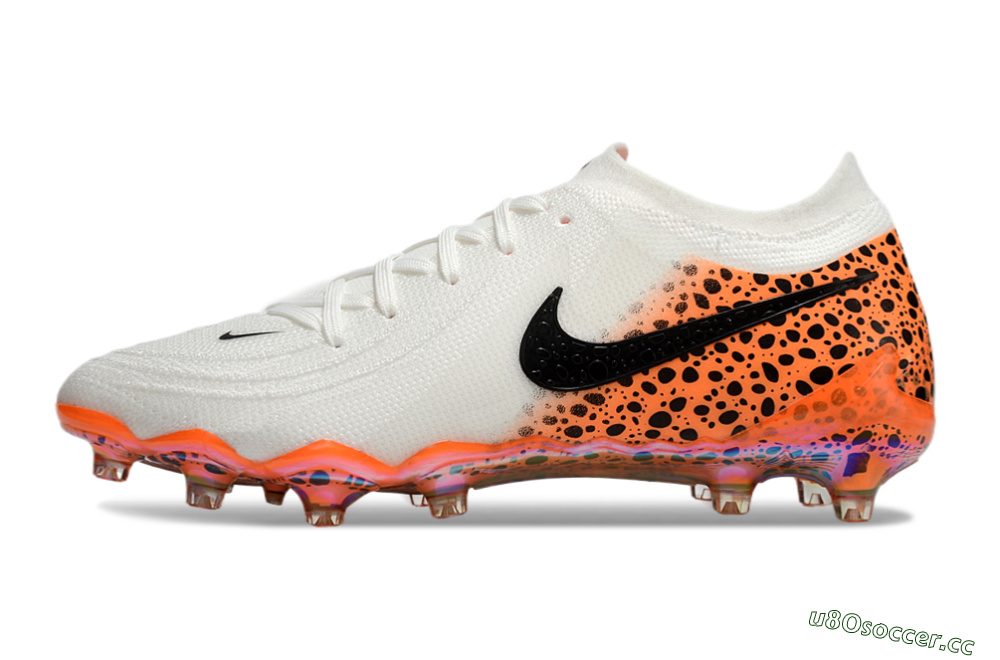Men's Nike Phantom Luna Elite AG Artificial Grass Low-Tops Football Boots - White/Orange/Black 0