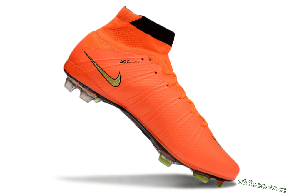 Men's Nike Mercurial Superfly 4 CR7 FG Firm Ground High-Tops Football Boots - Orange/Yellow/Black 4