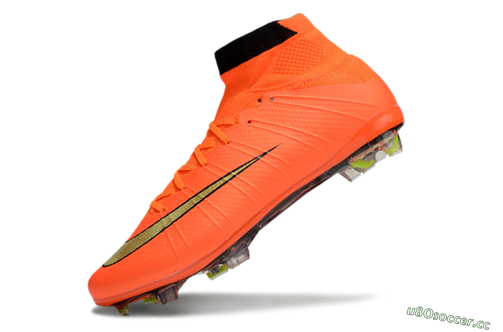 Men's Nike Mercurial Superfly 4 CR7 FG Firm Ground High-Tops Football Boots - Orange/Yellow/Black 5