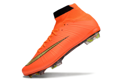 Men's Nike Mercurial Superfly 4 CR7 FG Firm Ground High-Tops Football Boots - Orange/Yellow/Black